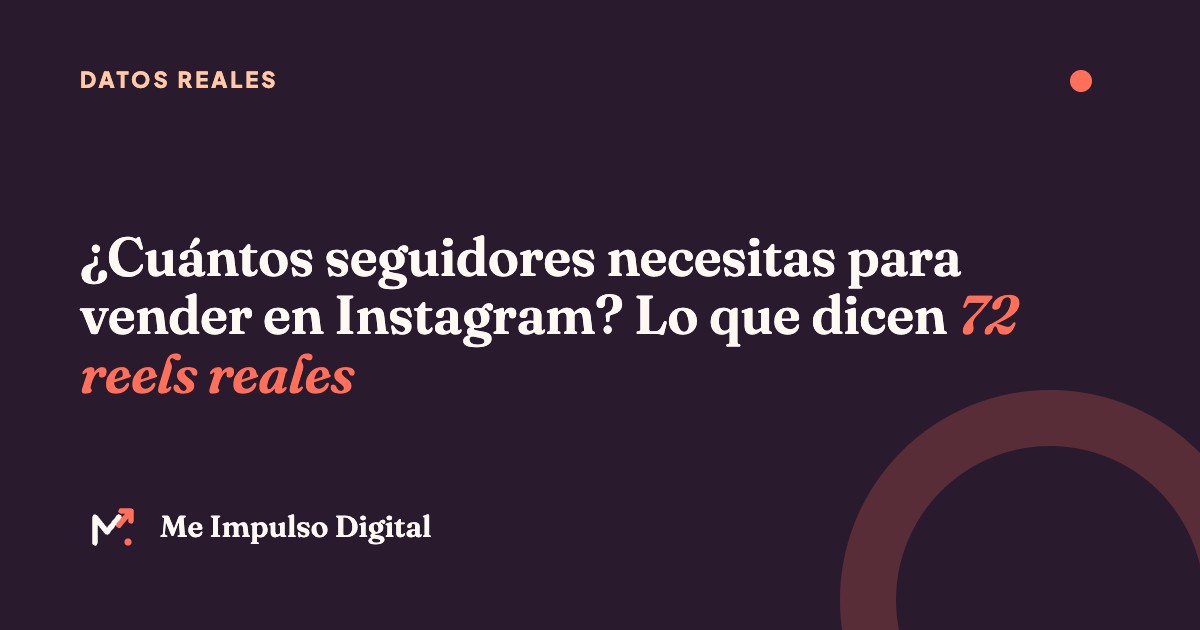 ¿Cuántos seguidores necesitas para vender en Instagram? Lo que dicen 72 reels reales – Me Impulso Digital